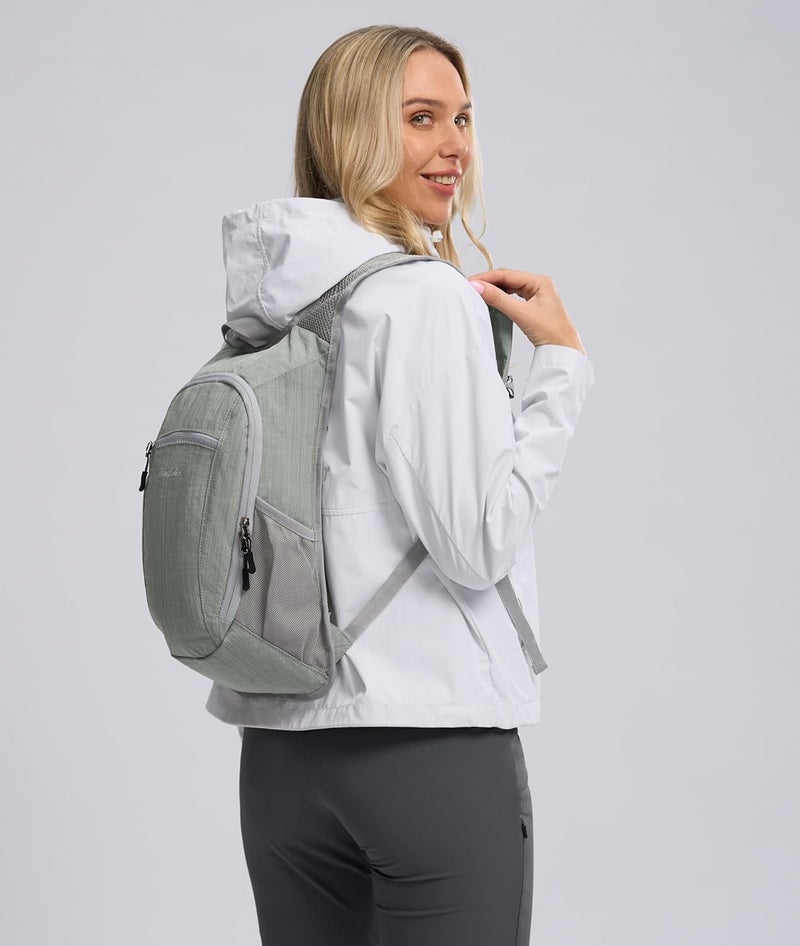 Uselike 10L Small Hiking Backpack Travel Daypack Lightweight Packable Back Pack for Women Men(Light Grey) - Image 3